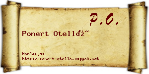 Ponert Otelló névjegykártya